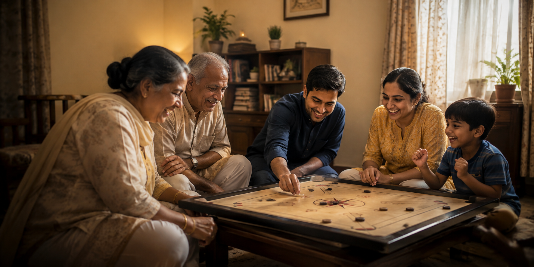 Photo: multi-generational family at home, relaxed